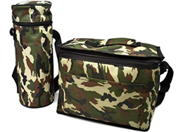 Borsa mimetica da 8 litri per il pranzo isolata per frigorifero militare e 1,5 bottiglie refrigeranti per picnic campeggio congelatore cibo contenitor en oferta