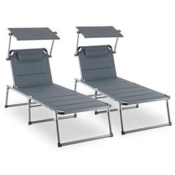 blumfeldt Set 2 x Amalfi Noble Grey - Lettino da Giardino, Lettino Prendisole, Sdraio, Ergonomico, Schienale Regolabile, Struttura in Acciaio, Parasol características