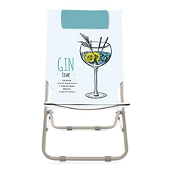 Spiaggina pieghevole gin, con poggiatesta Azzurro en oferta