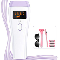 Epilatore a Luce Pulsata IPL, IPL Depilazione 999.900 Impulsi di Luce, IPL Epilatore Permanente Indolore per Viso e Corpo (Viola) precio