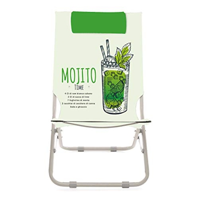 Spiaggina pieghevole mojito, con poggiatesta Verde