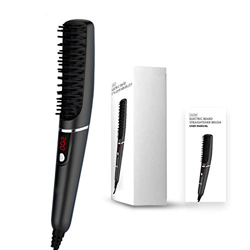 Pettine Barba Capelli,Spazzola per Barba Elettrica Pettine Barba Capelli, Pettine Lisciante per Capelli e Barba, Uomo Piastra per Capelli Elettrico co precio