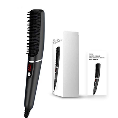 Pettine Barba Capelli,Spazzola per Barba Elettrica Pettine Barba Capelli, Pettine Lisciante per Capelli e Barba, Uomo Piastra per Capelli Elettrico co