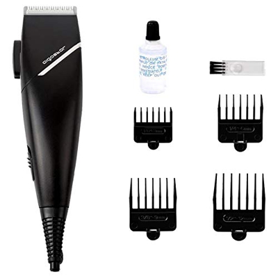 Aigostar MR. Black 32JVO - Tagliacapelli per adulti, Kit taglio capelli elettrico per adulti con 4 pettini, 15W, cavo lungo 1,65 m, nero.