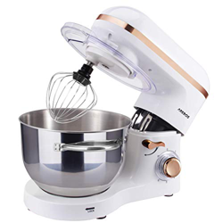 Arebos robot da cucina 1500 W con ciotola in acciaio inox da 6 l | frusta | gancio impastatore | scopa e paraschizzi, 6 velocit | macchina silenziosa  características