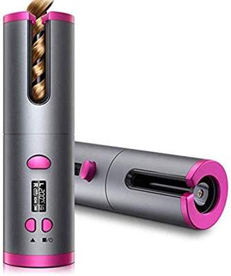 Ferro arricciacapelli automatico, senza fili con impostazioni di temperatura e tempo, ferro arricciacapelli automatico con batteria da 5000 mAh, utili