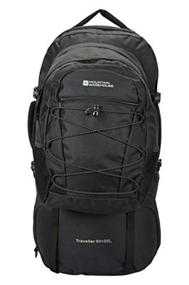 Mountain Warehouse Traveller Zaino 60 + 20Litri - Zaino Frontale Removibile, Zaino con Diverse Tasche e Fodera para Pioggia - per Viaggiare Fare Escur