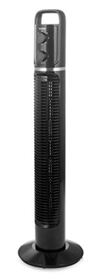 briebe FN122988 Silent Tower Fan, Timer, oscillante, 3 velocità, 81cm, Nero