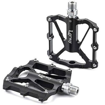 LERWAY Pedali per Bicicletta, MTB Pedali Flat Leggeri Pedali Bici Corsa Antiscivolo Ibridi per Mountain Bike,Bici da Strada per 9/16"con Strumento di 