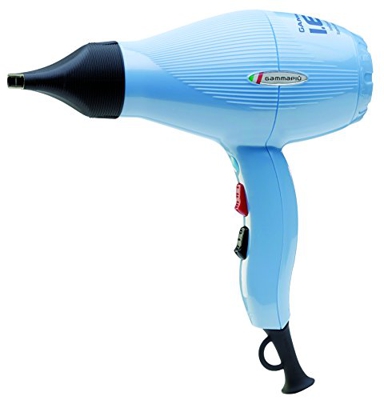 GAMMAPIU’ Asciugacapelli Professionale I.E.S Azzurro, Phon Risparmio Energetico, Consumo Dimezzato, Phon per Capelli Leggero e Potente, Generatore Ion