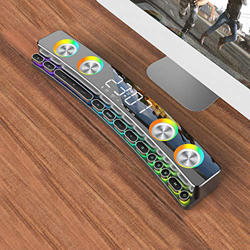 4000mAh Bluetooth Wireless Game Speaker Soundbar USB 3D Stereo Subwoofer AUX FM Home Clock Indoor Sound Bar Altoparlante Del Computer (Light Version,b características
