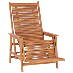 Tidyard Sdraio da Giardino con Poggiapiedi in Legno Massello di Teak,Lettino Prendisole Reclinabile per Esterno,67,5 x 117 x 106,5 cm en oferta