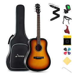 Donner Chitarra Acustica Kit 41 Pollice Chitarra Folk 4/4 Dreadnought Chitarra Setper Adulto Principiante Studente con Custodia Corde Plettri Capotast en oferta