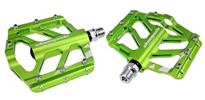 Evetin Flat Piattaforma Ultra-Light MTB Bicicletta da corsa Bicicletta da città in lega di alluminio pedali Tiger (verde)
