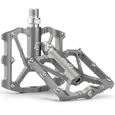 LERWAY Pedali per Bicicletta, MTB Pedali Flat Leggeri Pedali Bici Corsa Antiscivolo Ibridi per Mountain Bike,Bici da Strada per 9/16"con Strumento di 