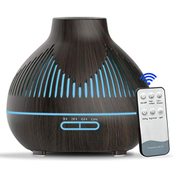 Timpou Diffusore di oli essenziali da 400 ml, umidificatore a nebbia fredda Diffusore di aromaterapia a grana di legno con misurino, 2 modalità nebbia precio
