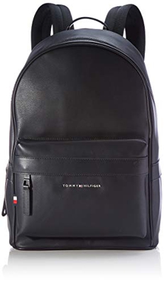 Tommy Hilfiger ELEVATED PU BACKPACK, Borse Uomo, Nero, One Size