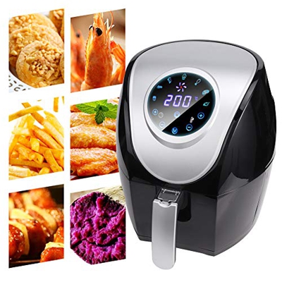 Friggitrice ad Aria Calda, 5L Friggitrice Senza Olio, 1500 WFriggitrice Senza Olio,Aerofryer per friggere Senza Grassi, Aerofryer a convezione, Impost