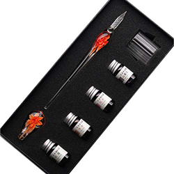 SIPLIV penna stilografica con intarsio in vetro di cristallo fatto a mano kit penna stilografica firma calligrafia penna con inchiostro a 4 colori, po precio