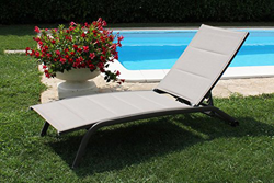 LETTINO TAUPE IN ALLUMINIO E TEXTILENE PER ARREDAMENTO GIARDINO E ESTERNO, ARTICOLO MARCHIATO MILANI HOME características