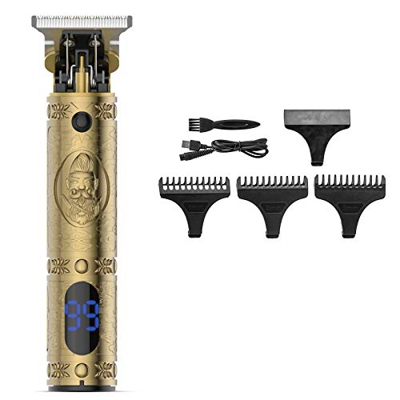 Tagliacapelli per Uomo, Tagliacapelli Professionale,Trimmer Elettrico Con LED Prompt Light,Ricarica USB con 3 pettini