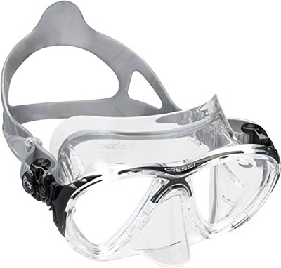 Cressi Big Eyes Evolution Silicone Crystal, Maschera Subacquea di Alta qualità Unisex – Adulto, Trasparente Crystall/Nero, taglia unica