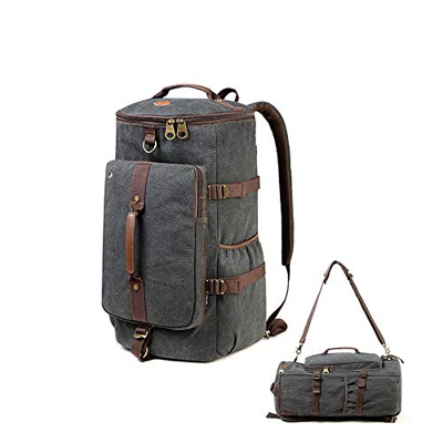 VENTCY Zaino Borsone Uomo Vintage 40L Multifunzionale Donna Borsa Weekend Uomo Zainetto Borsone Viaggio Uomo in Tela per Uomini Borsone Zaino Palestra