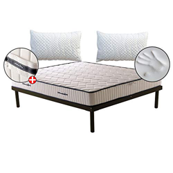 Materasso anatomico Eva H17cm, con accogliente memory Foam e poliuretano+2 cuscini in fior di memory, MATERASSO DETRAIBILE matrimoniale 160x190 cm en oferta