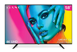 TV Kiano SlimTV 58" [147 cm, SmartTV, 4K UHD] Multimedia USB (PVR, Dolby Audio, Triple HDMI, 8.5 ms, LED, Direct LED, HD) precio