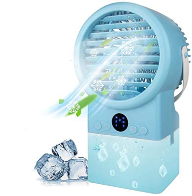 Yolife Ventilatore portatile per condizionatore d'aria, 3 velocità da scrivania, ventilatore di raffreddamento evaporativo con timer, mini condizionat