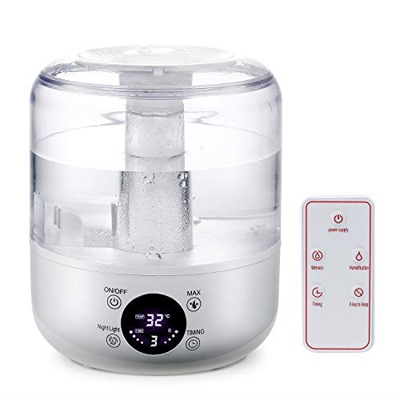 Umidificatore Ambiente Ultrasuoni, 3L Diffusore di Oli Essenziali con Telecomando, Umidificatore Silenzioso Modalità di Umidità Costante, Timer, 3 Neb