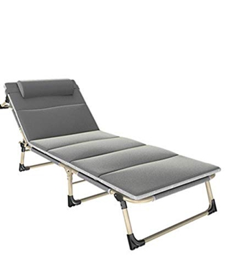 Homeway Lettino Pieghevole e Regolabile Tappetino Rimovibile Sedia a Sdraio Pieghevole in Alluminio Letto Temporaneo Poltrona Ufficio Mare Spiaggia Gi
