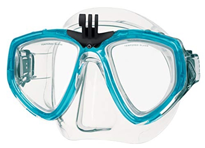 SEAC One PRO, Maschera da Sub con Supporto per Videocamera Gopro per Immersioni Subacquee e Snorkeling Unisex Adulto, Trasparente/Azzurro, Taglia Unic