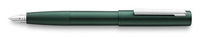 Lamy aion 077 – Penna stilografica moderna di colore verde scuro in un corpo senza cuciture in alluminio – Superficie spazzolata rotante – Spessore pe