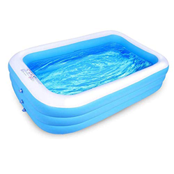 DGDG Famiglia Gonfiabile Piscina for Bambini, Piscina Gonfiabili for Bambini Adulti, Giardino Piscina, 150 x 110 x 50 cm Blu/Bianco (Size : 150 X 110  precio