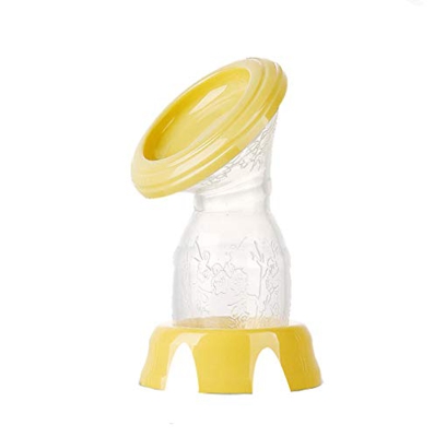 Pompe per allattamento al seno in silicone, pompe manuali per latte con coperchio protettivo con base, 100% commestibile senza BPA, manuale a mani lib