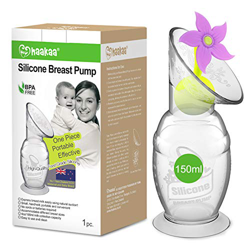 Haakaa tiralatte manuale silicone con base a ventosa e tappo a fiore, senza BPA(5oz/150ml viola) características