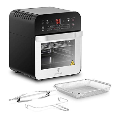 Royal Catering Friggitrice Ad Aria Calda Digitale Professionale RCAF-12L (1600 W, 13 Programmi, Con Accessori)