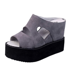 Celucke Sandali Stile Espadrilles con Zeppa Donna Estate Casuale Pantofole Fondo Spesso Bocca di Pesce Sandali características