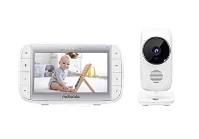 Motorola Baby MBP 485 - Babyphone con fotocamera - Schermo 5" - Temperatura, microfono, zoom, ninne nanne - Bianco