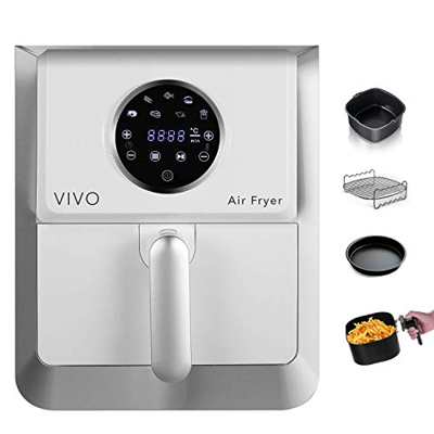Classe Italy 70800354 Vivo Air Fryer 1400W Olio, 7 Programmi e LED Touch Screen, Friggitrice ad Aria per 4-5 Persone, con 3 Accessori Extra Inclusi, S