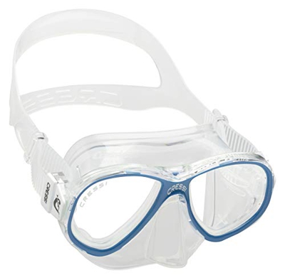 Cressi Perla Jr Mask, Maschera per Snorkeling e Immersioni, Dimensioni Ridotte Adatto Bambini e Visi Piccoli, Transparente/Blu, Unica