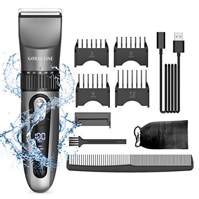 Gorgefine - Tagliacapelli uomo, Rasoio Elettrico Barba, Kit per taglio capelli con Carica USB, Tagliacapelli Uomo Professionale, Regolazione della lun
