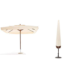 My Garden Oasis Ombrellone da Giardino, 3 x 2 Metri, Ecru & Amazon Basics Copertura per ombrellone en oferta