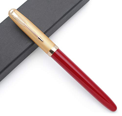 JINHAO 85 - Penna stilografica in metallo Golden Cap Ink Pen (rosso, punta extra fine 0,38 mm) características