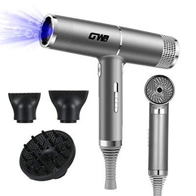 Asciugacapelli, Anself Asciugacapelli Regolazione a tre marce Protezione contro il surriscaldamento a basso rumore con 3 ugelli Anion Hair Care