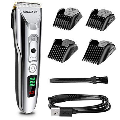 Gorgefine - Tagliacapelli da uomo – Lama in ceramica senza fili da uomo, taglia barba, set per la cura e la cura dei capelli ricaricabile
