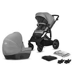 Kinderkraft Passeggino Duo PRIME LITE, 2 in 1, Carrozzina, Navicella, Ammortizzatori, Pieghevole, Accessori, Grigio en oferta