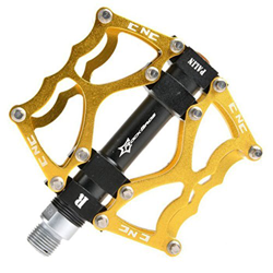 RockBros Bici Pedali MTB BMX DH 9/16 inch Ciclismo Cuscinetto Pedali Flat MTB (Oro) precio