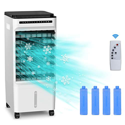 Raffreddatore d'Aria,Portatile Refrigeratore D'aria Umidificatore Purificatore con 3 Velocità 2 Serbatoio dell'acqua di grande capacità,7H Timer,Basso en oferta